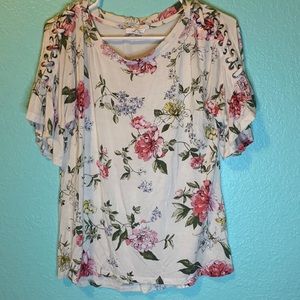 White shirt with flowers